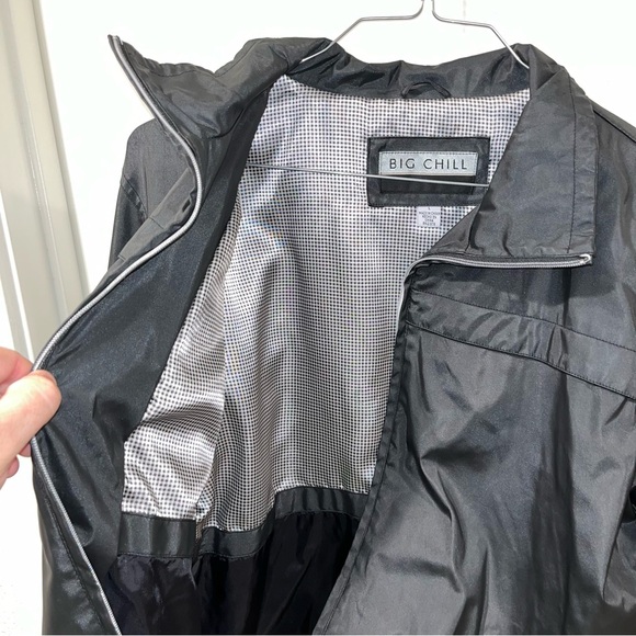Big Chill Women's Black Jacket Windbreaker LINED Size L full zip - Picture 2 of 6